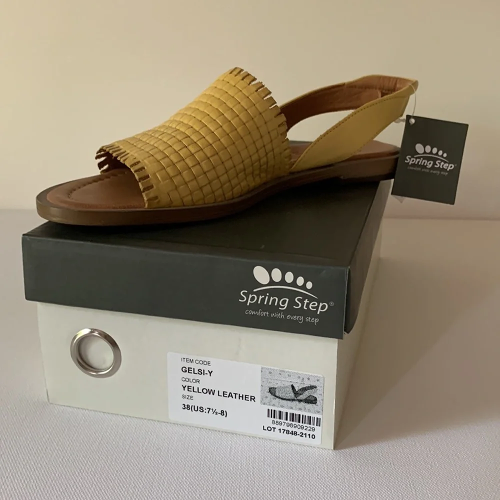 Spring Step GELSI-Y Yellow Sandals